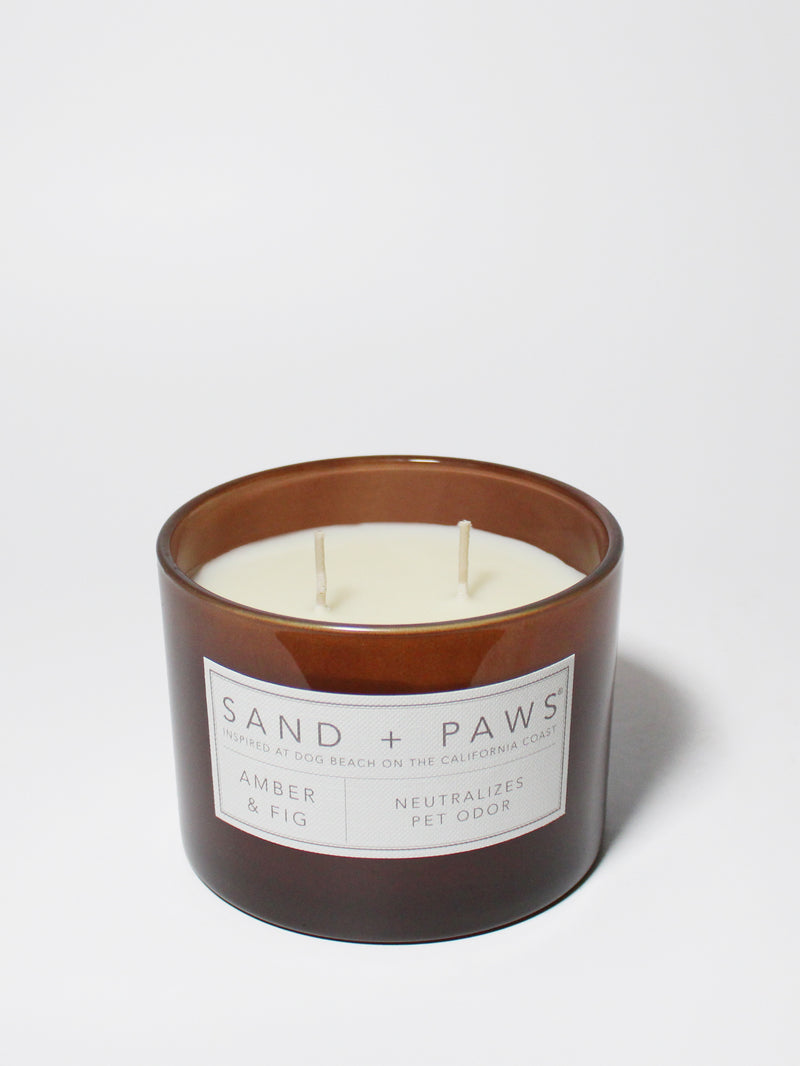 Sand + Paws Amber & Fig 12 oz scented candle